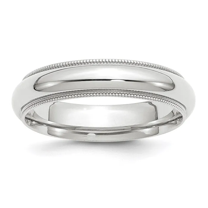 Rings Solid 18K White Gold 5mm Milgrain Comfort Fit MensWomens Wedding Band Ring Size 4 Goldia Rings Solid 18K White Gold 5mm Milgrain Comfort Fit MensWomens Wedding Band Ring Size 4 Goldia