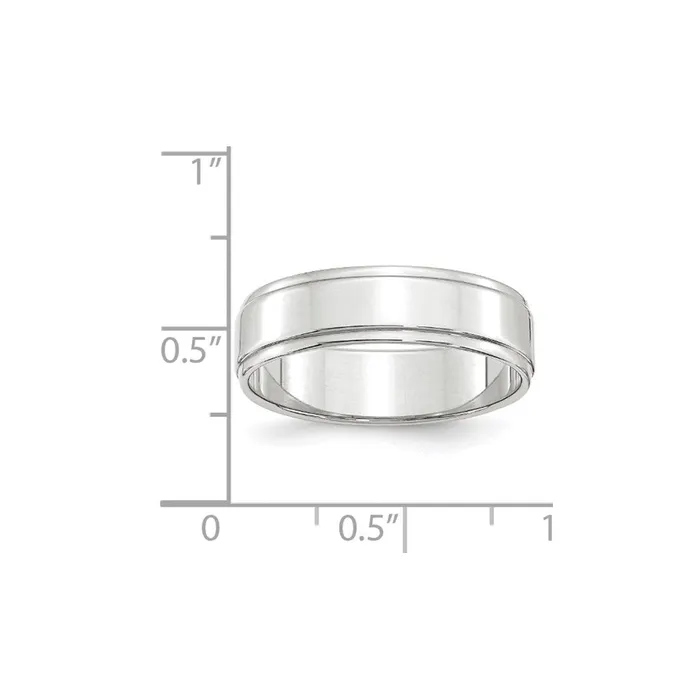 Rings Solid 18K White Gold 6mm Flat with Step Edge MensWomens Wedding Band Ring Size 105 Goldia Rings Solid 18K White Gold 6mm Flat with Step Edge MensWomens Wedding Band Ring Size 105 Goldia