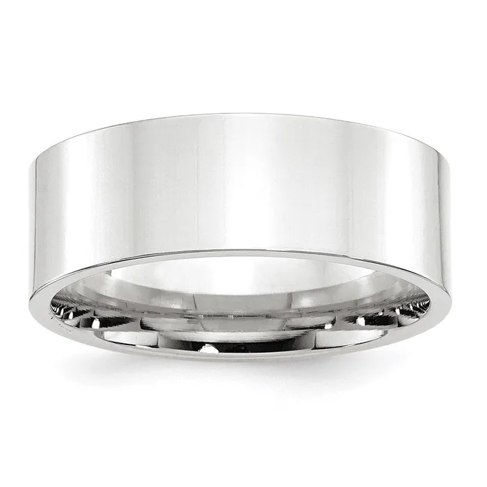 Rings Solid 18K White Gold 8mm Standard Flat Comfort Fit MensWomens Wedding Band Ring Size 135 Goldia Rings Solid 18K White Gold 8mm Standard Flat Comfort Fit MensWomens Wedding Band Ring Size 135 Goldia
