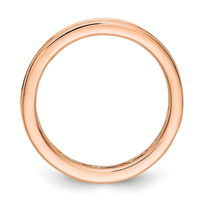 Rings Solid Real 14k Rose Gold Polished 1ct Princess Channel Set CZ Eternity Wedding Band Ring Goldia