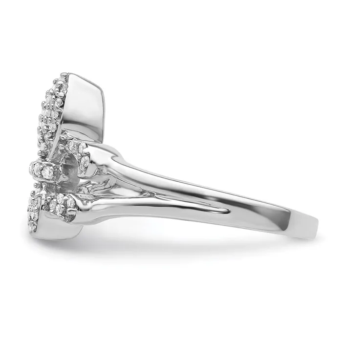 Rings Sterling Silver Rhodium Diamond Fleur De Lis Ring Goldia