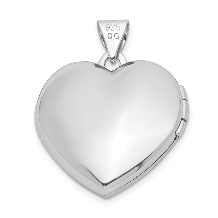 Rings Sterling Silver Rose u0026 Yellow Rhodium Diamond Love 19mm Heart Locket Goldia