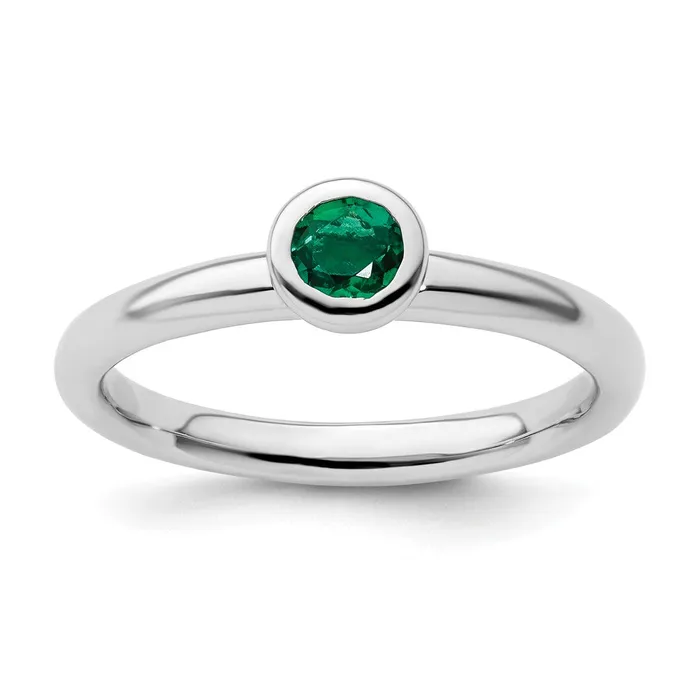 Rings Sterling Silver Stackable Expressions Low 4mm Round Cr Emerald Ring Goldia Rings Sterling Silver Stackable Expressions Low 4mm Round Cr Emerald Ring Goldia