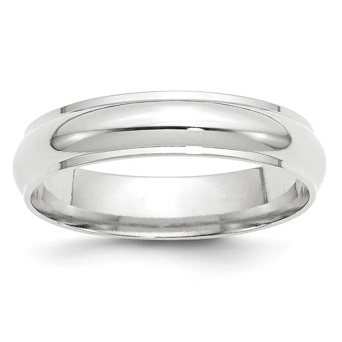 Solid 10K White Gold 5mm Half Round with Edge MensWomens Wedding Band Ring Size 115 Goldia Rings Solid 10K White Gold 5mm Half Round with Edge MensWomens Wedding Band Ring Size 115 Goldia Rings