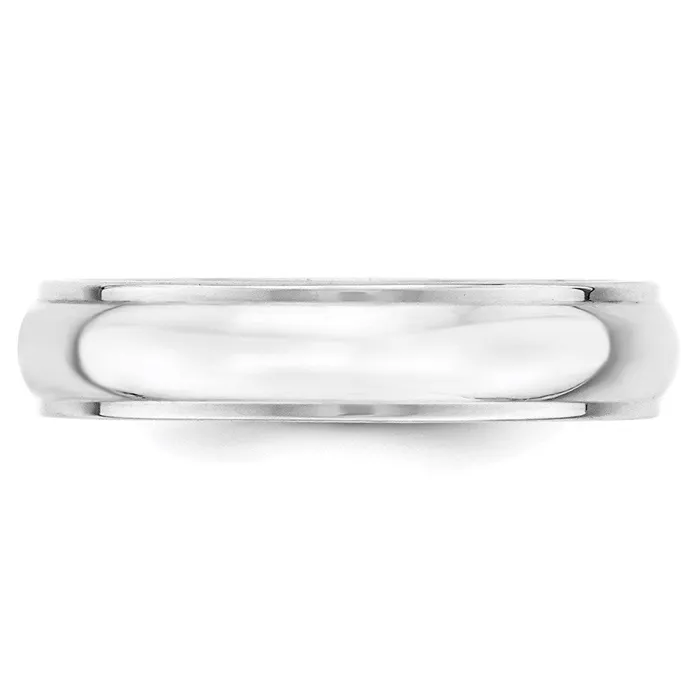Solid 10K White Gold 5mm Half Round with Edge MensWomens Wedding Band Ring Size 115 Goldia Rings Solid 10K White Gold 5mm Half Round with Edge MensWomens Wedding Band Ring Size 115 Goldia Rings