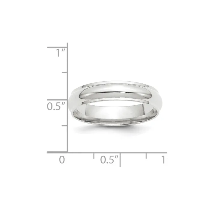Solid 10K White Gold 5mm Half Round with Edge MensWomens Wedding Band Ring Size 115 Goldia Rings Solid 10K White Gold 5mm Half Round with Edge MensWomens Wedding Band Ring Size 115 Goldia Rings