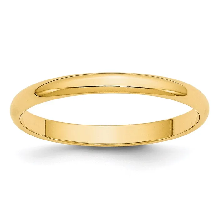Solid 10K Yellow Gold 25mm Light Weight Half Round MensWomens Wedding Band Ring Size 10 Goldia Rings Solid 10K Yellow Gold 25mm Light Weight Half Round MensWomens Wedding Band Ring Size 10 Goldia Rings