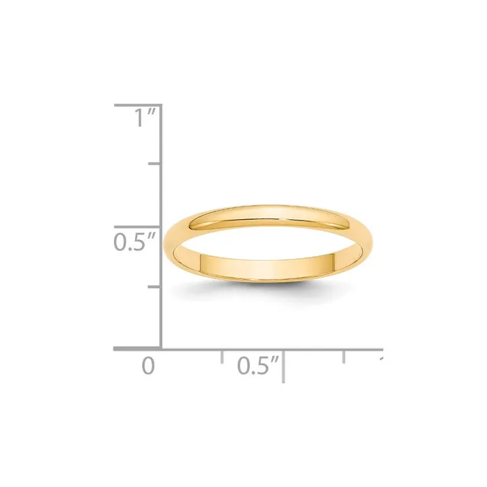 Solid 10K Yellow Gold 25mm Light Weight Half Round MensWomens Wedding Band Ring Size 10 Goldia Rings Solid 10K Yellow Gold 25mm Light Weight Half Round MensWomens Wedding Band Ring Size 10 Goldia Rings