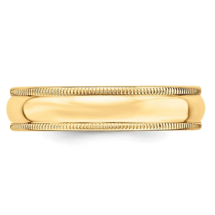 Solid 10K Yellow Gold 5mm Light Weight Milgrain Half Round MensWomens Wedding Band Ring Size 125 Goldia Rings Solid 10K Yellow Gold 5mm Light Weight Milgrain Half Round MensWomens Wedding Band Ring Size 125 Goldia Rings