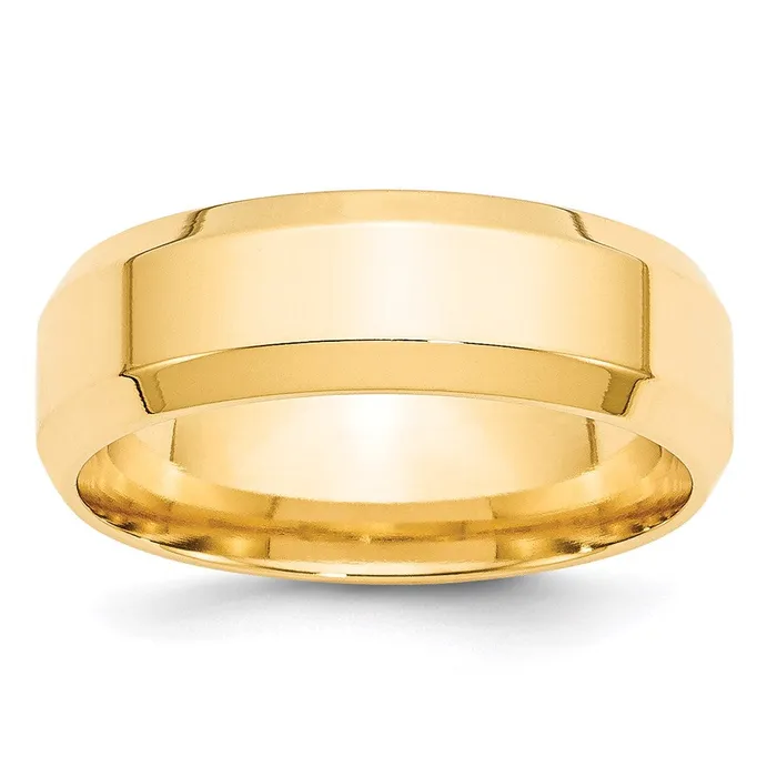 Solid 10K Yellow Gold 7mm Bevel Edge Comfort Fit MensWomens Wedding Band Ring Size 11 Goldia Rings Solid 10K Yellow Gold 7mm Bevel Edge Comfort Fit MensWomens Wedding Band Ring Size 11 Goldia Rings