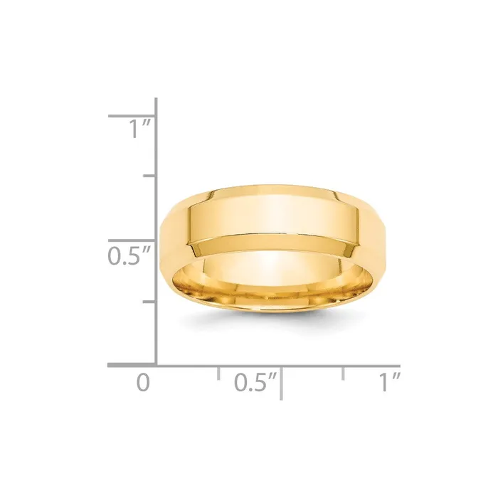 Solid 10K Yellow Gold 7mm Bevel Edge Comfort Fit MensWomens Wedding Band Ring Size 11 Goldia Rings Solid 10K Yellow Gold 7mm Bevel Edge Comfort Fit MensWomens Wedding Band Ring Size 11 Goldia Rings