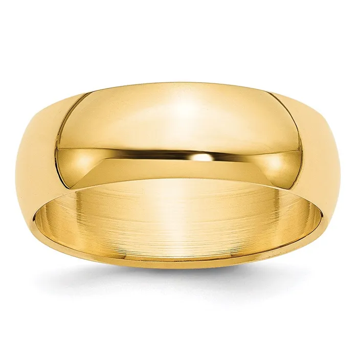 Solid 10K Yellow Gold 7mm HalfRound Wedding MensWomens Wedding Band Ring Size 9 Goldia Rings Solid 10K Yellow Gold 7mm HalfRound Wedding MensWomens Wedding Band Ring Size 9 Goldia Rings