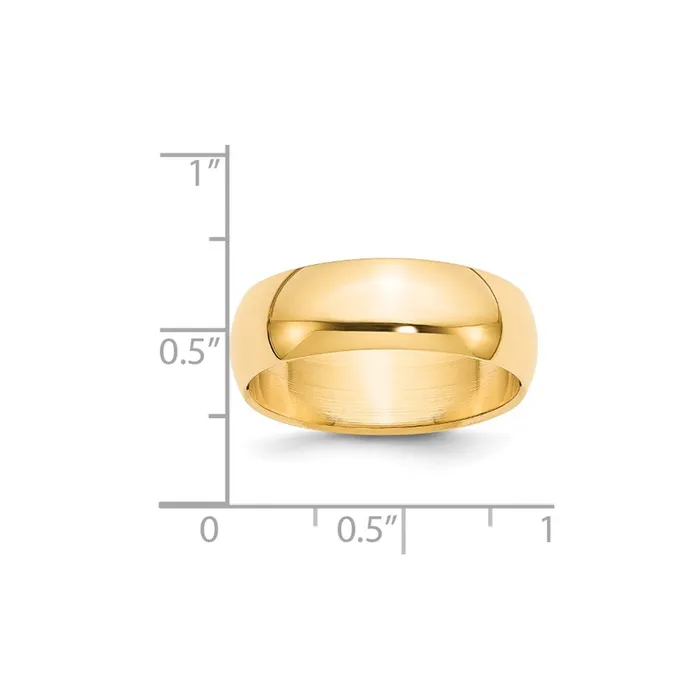 Solid 10K Yellow Gold 7mm HalfRound Wedding MensWomens Wedding Band Ring Size 9 Goldia Rings Solid 10K Yellow Gold 7mm HalfRound Wedding MensWomens Wedding Band Ring Size 9 Goldia Rings