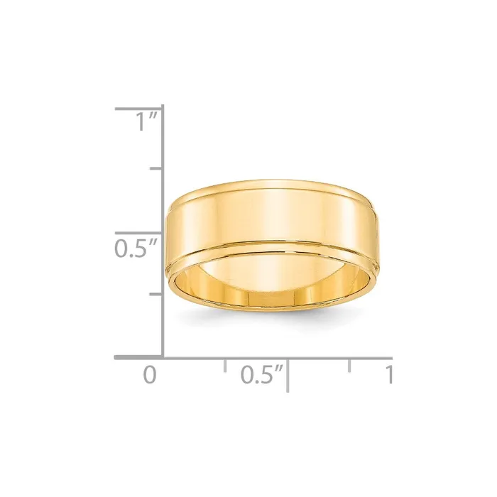 Solid 10K Yellow Gold 8mm Flat with Step Edge MensWomens Wedding Band Ring Size 135 Goldia Rings Solid 10K Yellow Gold 8mm Flat with Step Edge MensWomens Wedding Band Ring Size 135 Goldia Rings
