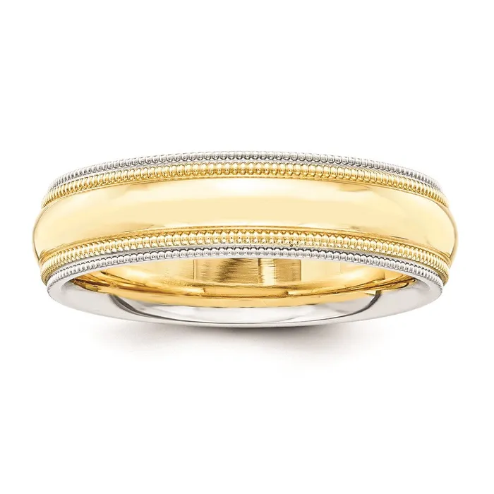Solid 10K Yellow Gold TwoTone 5mm MilgrainedEdged Size 5 Wedding MensWomens Wedding Band Ring Goldia Rings Solid 10K Yellow Gold TwoTone 5mm MilgrainedEdged Size 5 Wedding MensWomens Wedding Band Ring Goldia Rings