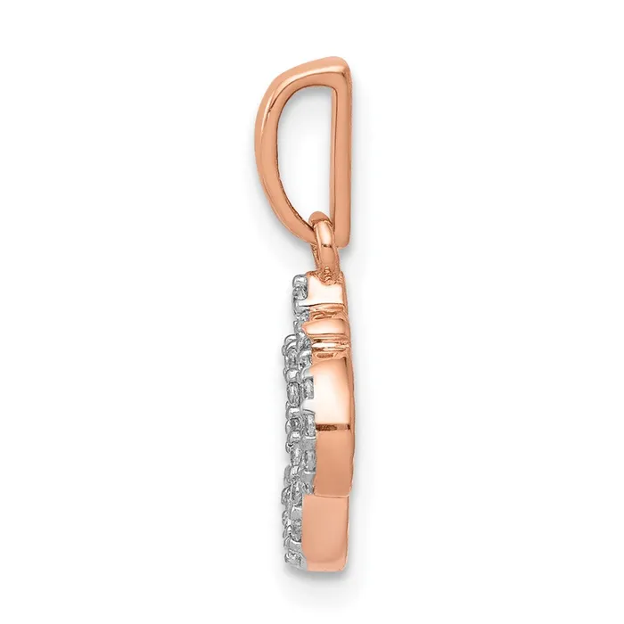 Solid 14k Rose Gold Simulated CZ Om Pendant Goldia Necklaces Solid 14k Rose Gold Simulated CZ Om Pendant Goldia Necklaces