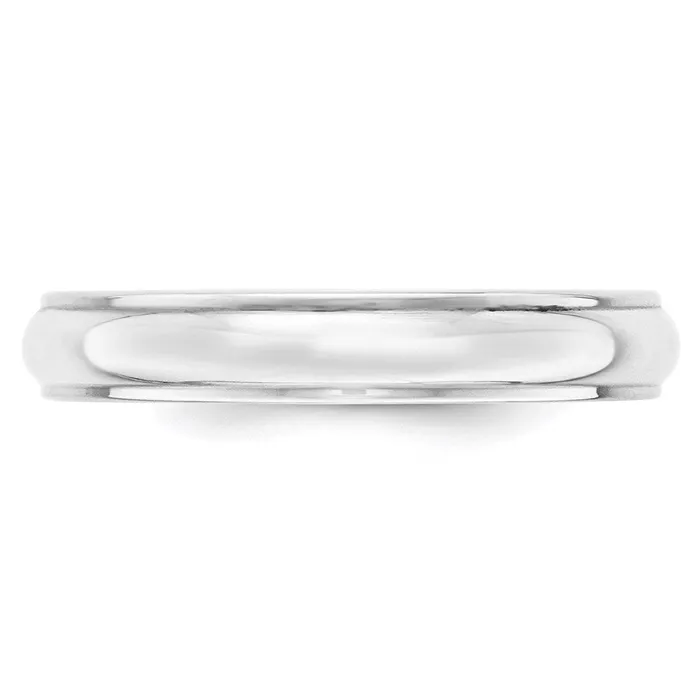 Solid 14K White Gold 4mm Half Round with Edge MensWomens Wedding Band Ring Size 7 Goldia Rings Solid 14K White Gold 4mm Half Round with Edge MensWomens Wedding Band Ring Size 7 Goldia Rings