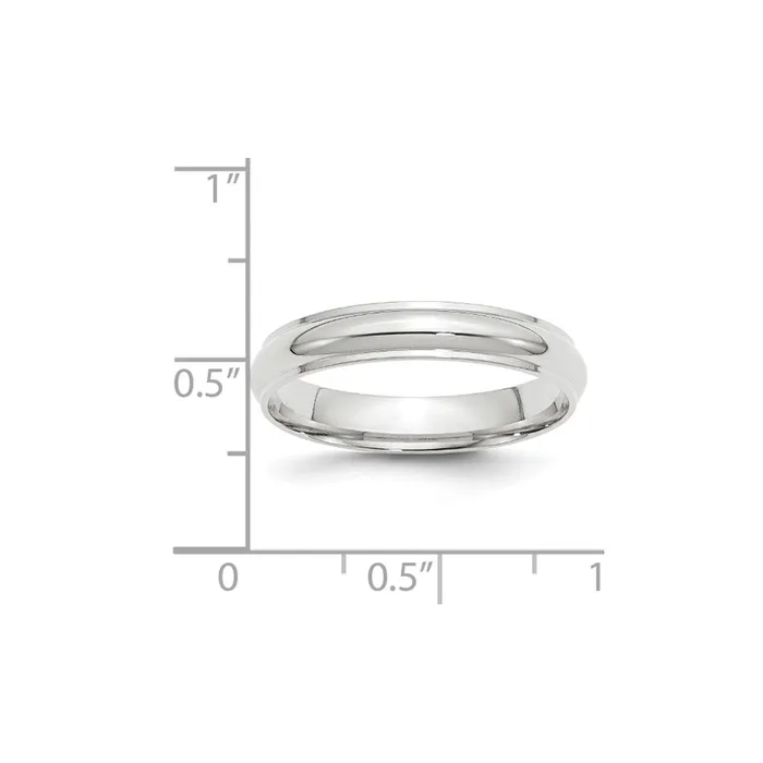 Solid 14K White Gold 4mm Half Round with Edge MensWomens Wedding Band Ring Size 7 Goldia Rings Solid 14K White Gold 4mm Half Round with Edge MensWomens Wedding Band Ring Size 7 Goldia Rings