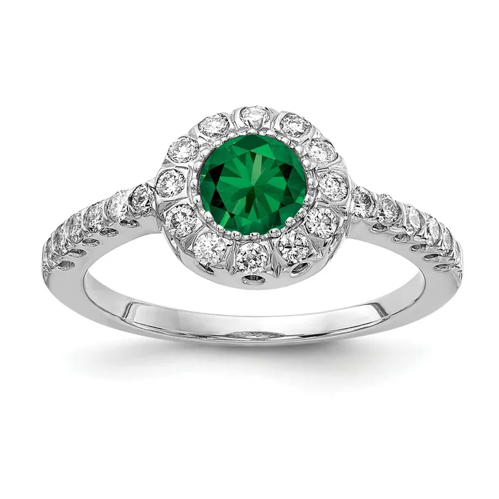 Solid 14k White Gold 5mm Mount St Helens AAA Simulated CZ Ring Goldia Rings Solid 14k White Gold 5mm Mount St Helens AAA Simulated CZ Ring Goldia Rings