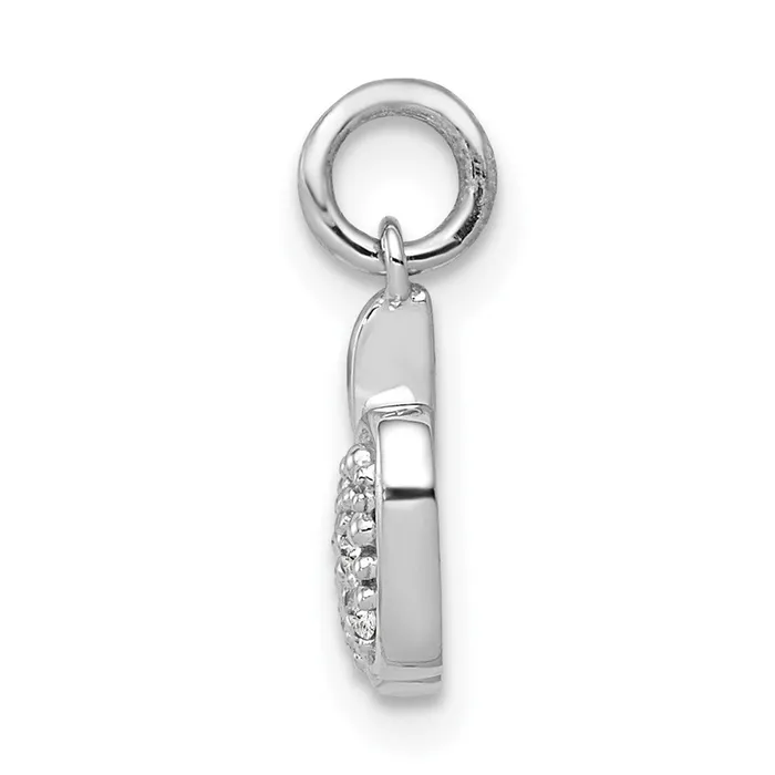 Solid 14k White Gold Simulated CZ Apple Charm Goldia Charm Necklaces Solid 14k White Gold Simulated CZ Apple Charm Goldia Charm Necklaces