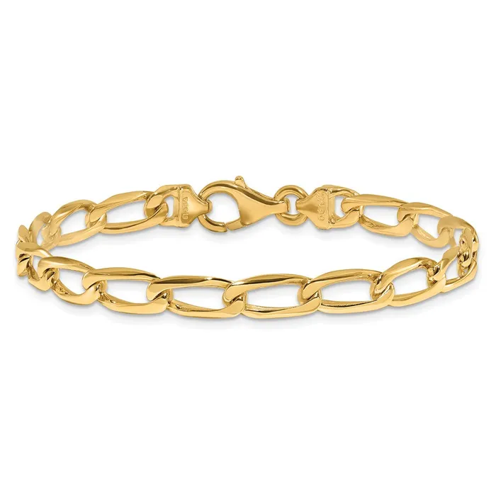Solid 14K Yellow Gold 20 inch 59mm Hand Polished Fancy Open Link with Fancy Lobster Clasp Chain Necklace MDS Necklaces Solid 14K Yellow Gold 20 inch 59mm Hand Polished Fancy Open Link with Fancy Lobster Clasp Chain Necklace MDS Necklaces