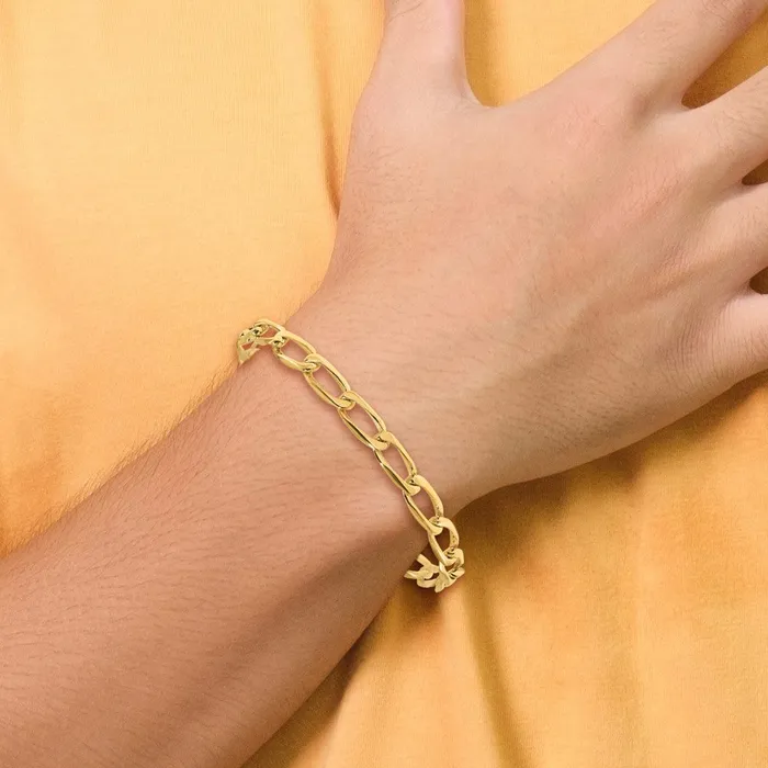 Solid 14K Yellow Gold 20 inch 59mm Hand Polished Fancy Open Link with Fancy Lobster Clasp Chain Necklace MDS Necklaces Solid 14K Yellow Gold 20 inch 59mm Hand Polished Fancy Open Link with Fancy Lobster Clasp Chain Necklace MDS Necklaces