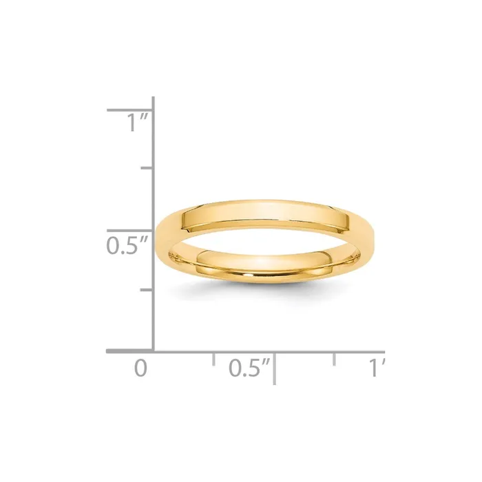 Solid 14K Yellow Gold 3mm Bevel Edge Comfort Fit MensWomens Wedding Band Ring Size 9 Goldia Rings Solid 14K Yellow Gold 3mm Bevel Edge Comfort Fit MensWomens Wedding Band Ring Size 9 Goldia Rings