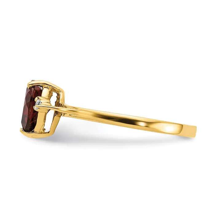 Solid 14k Yellow Gold 7mm Heart Cubic Zirconia VS Simulated CZ Ring Goldia Rings