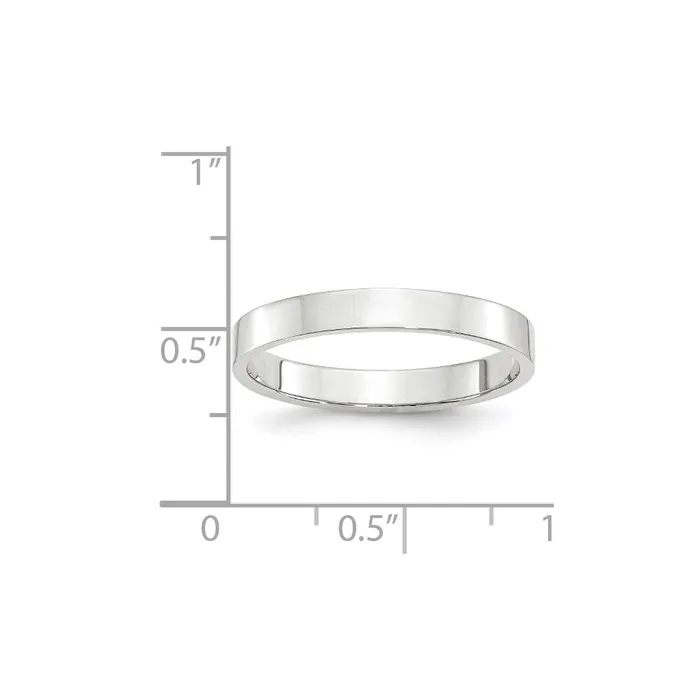 Solid 18K White Gold 3mm Light Weight Flat MensWomens Wedding Band Ring Size 4 Goldia Rings Solid 18K White Gold 3mm Light Weight Flat MensWomens Wedding Band Ring Size 4 Goldia Rings