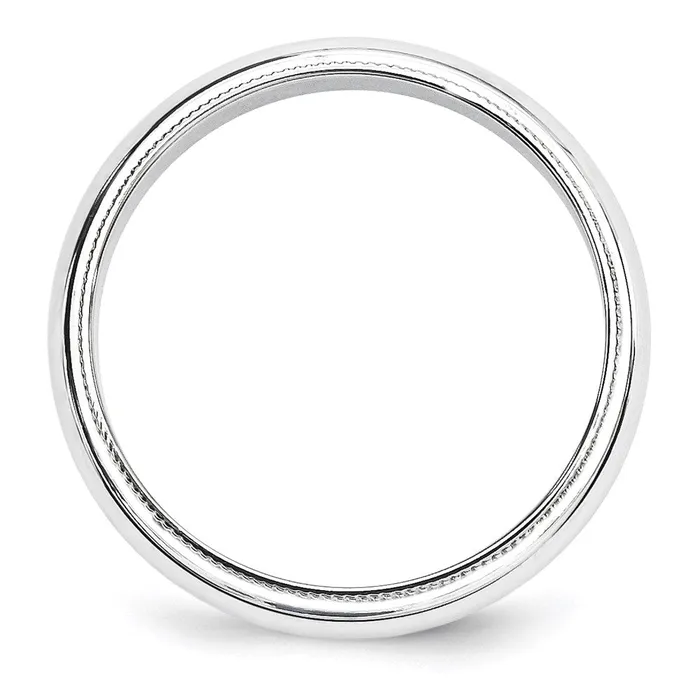 Solid 18K White Gold 5mm Milgrain Half Round MensWomens Wedding Band Ring Size 13 Goldia Rings Solid 18K White Gold 5mm Milgrain Half Round MensWomens Wedding Band Ring Size 13 Goldia Rings