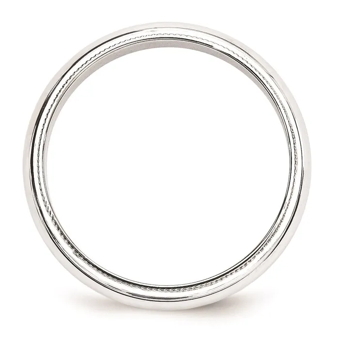 Solid 18K White Gold 5mm Milgrain Half Round MensWomens Wedding Band Ring Size 13 Goldia Rings Solid 18K White Gold 5mm Milgrain Half Round MensWomens Wedding Band Ring Size 13 Goldia Rings