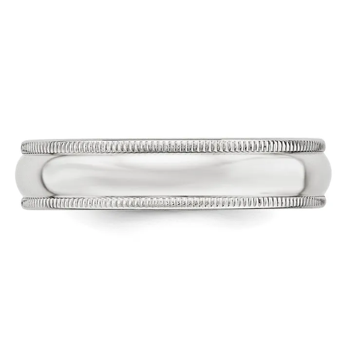 Solid 18K White Gold 5mm Milgrain Half Round MensWomens Wedding Band Ring Size 13 Goldia Rings Solid 18K White Gold 5mm Milgrain Half Round MensWomens Wedding Band Ring Size 13 Goldia Rings