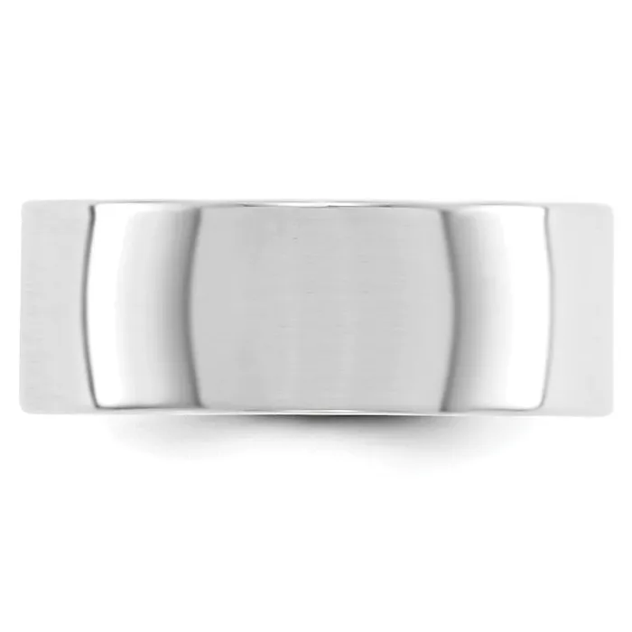 Solid 18K White Gold 8mm Light Weight Flat MensWomens Wedding Band Ring Size 105 Goldia Rings Solid 18K White Gold 8mm Light Weight Flat MensWomens Wedding Band Ring Size 105 Goldia Rings