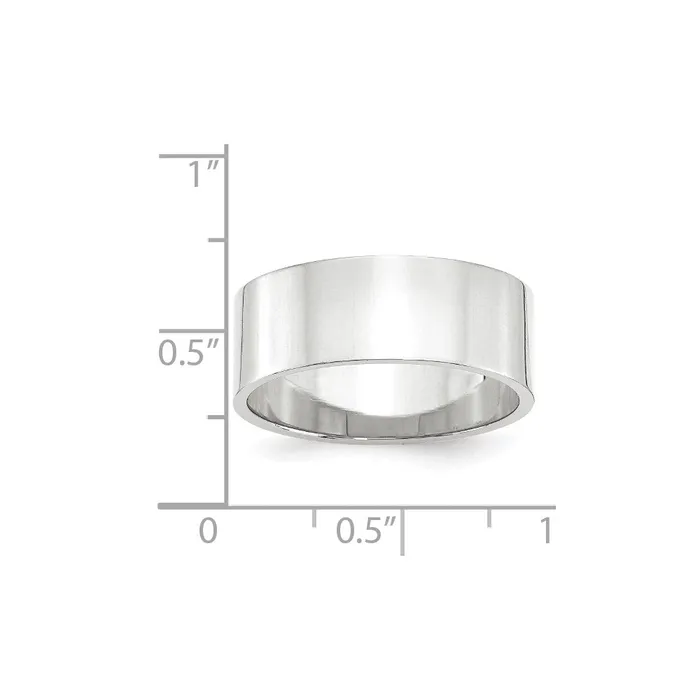 Solid 18K White Gold 8mm Light Weight Flat MensWomens Wedding Band Ring Size 105 Goldia Rings Solid 18K White Gold 8mm Light Weight Flat MensWomens Wedding Band Ring Size 105 Goldia Rings