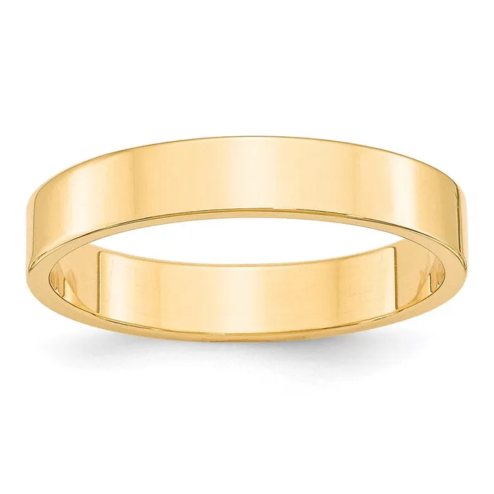 Solid 18K Yellow Gold 4mm Light Weight Flat MensWomens Wedding Band Ring Size 5 Goldia Rings Solid 18K Yellow Gold 4mm Light Weight Flat MensWomens Wedding Band Ring Size 5 Goldia Rings