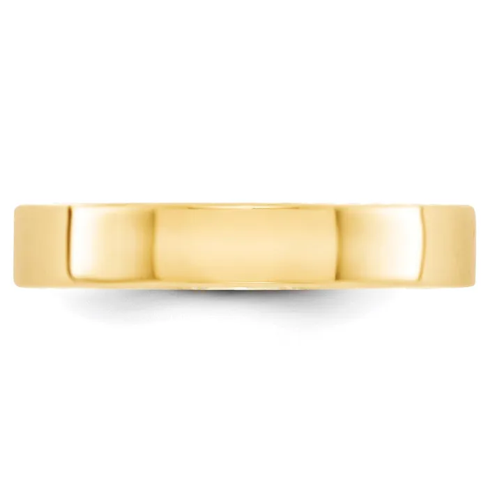 Solid 18K Yellow Gold 4mm Light Weight Flat MensWomens Wedding Band Ring Size 5 Goldia Rings Solid 18K Yellow Gold 4mm Light Weight Flat MensWomens Wedding Band Ring Size 5 Goldia Rings