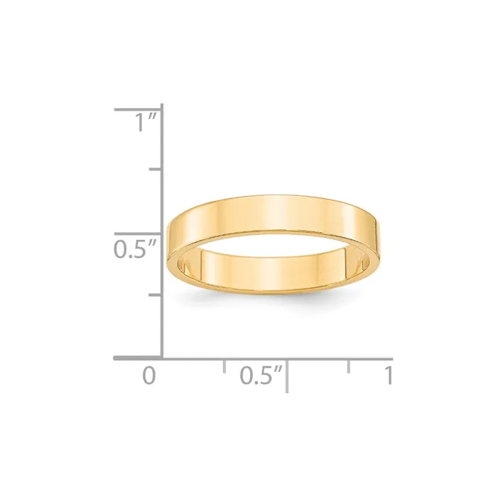 Solid 18K Yellow Gold 4mm Light Weight Flat MensWomens Wedding Band Ring Size 5 Goldia Rings Solid 18K Yellow Gold 4mm Light Weight Flat MensWomens Wedding Band Ring Size 5 Goldia Rings
