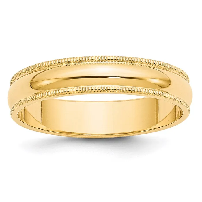 Solid 18K Yellow Gold 5mm Milgrain HalfRound Wedding MensWomens Wedding Band Ring Size 115 Goldia Rings Solid 18K Yellow Gold 5mm Milgrain HalfRound Wedding MensWomens Wedding Band Ring Size 115 Goldia Rings