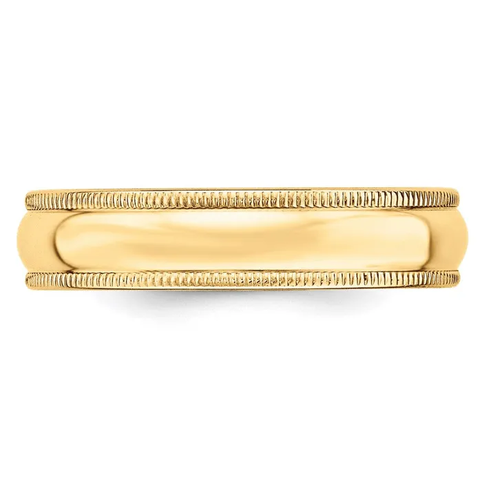 Solid 18K Yellow Gold 5mm Milgrain HalfRound Wedding MensWomens Wedding Band Ring Size 115 Goldia Rings Solid 18K Yellow Gold 5mm Milgrain HalfRound Wedding MensWomens Wedding Band Ring Size 115 Goldia Rings