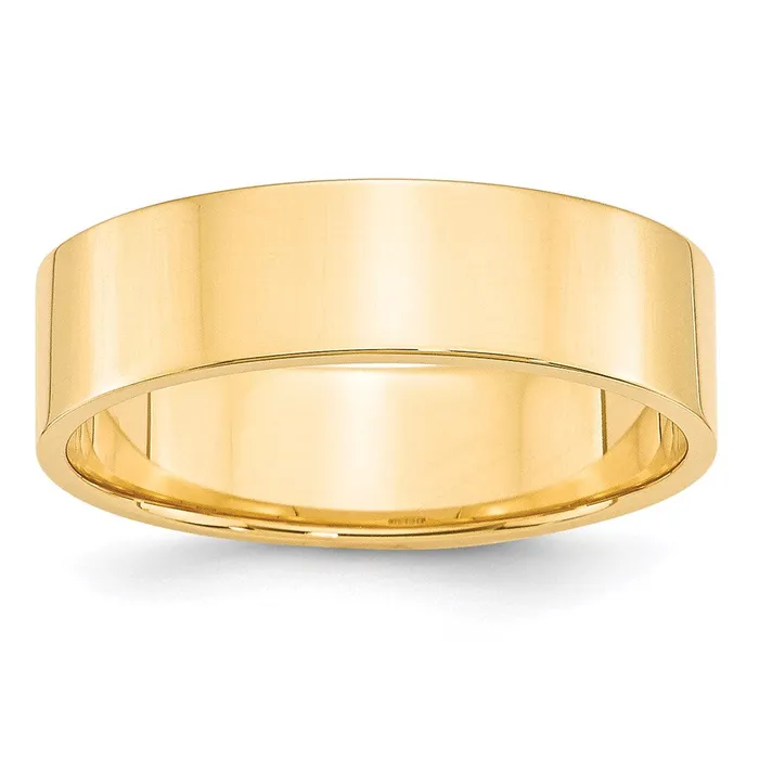 Solid 18K Yellow Gold 6mm Light Weight Flat MensWomens Wedding Band Ring Size 95 Goldia Rings Solid 18K Yellow Gold 6mm Light Weight Flat MensWomens Wedding Band Ring Size 95 Goldia Rings