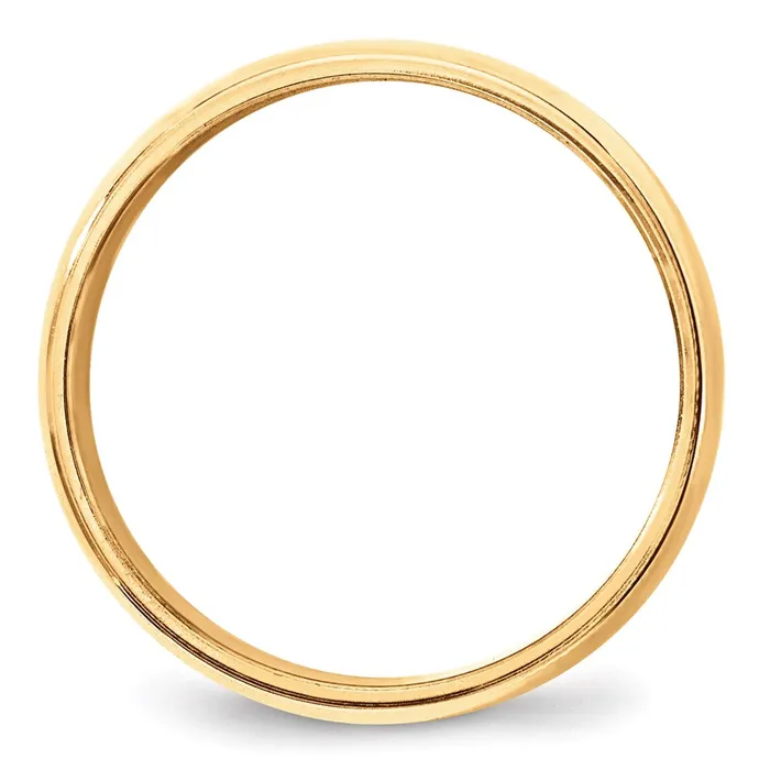 Solid 18K Yellow Gold 8mm Milgrain Half Round MensWomens Wedding Band Ring Size 95 Goldia Rings