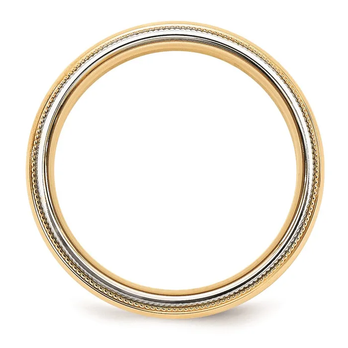Solid 18K Yellow Gold TwoTone 5mm MilgrainedEdged Size 5 Wedding MensWomens Wedding Band Ring Goldia Rings Solid 18K Yellow Gold TwoTone 5mm MilgrainedEdged Size 5 Wedding MensWomens Wedding Band Ring Goldia Rings