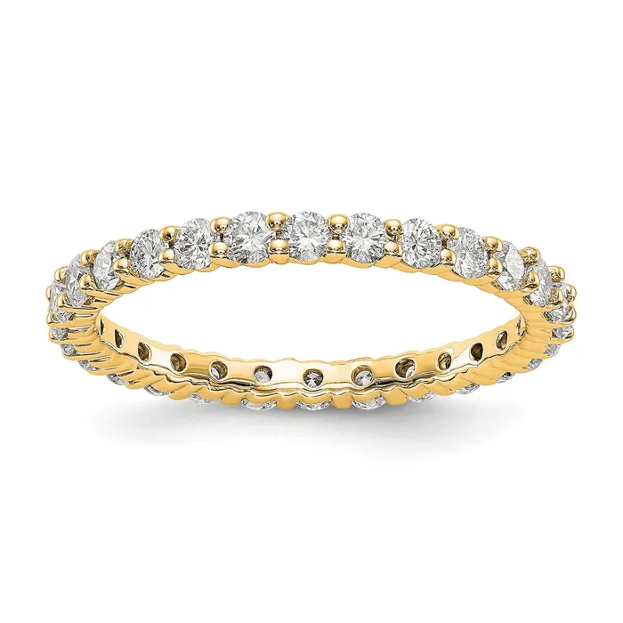 Solid Real 14k Polished shared Prong 1ct CZ Eternity Wedding Band Ring Goldia Rings Solid Real 14k Polished shared Prong 1ct CZ Eternity Wedding Band Ring Goldia Rings
