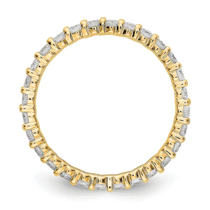 Solid Real 14k Polished shared Prong 1ct CZ Eternity Wedding Band Ring Goldia Rings