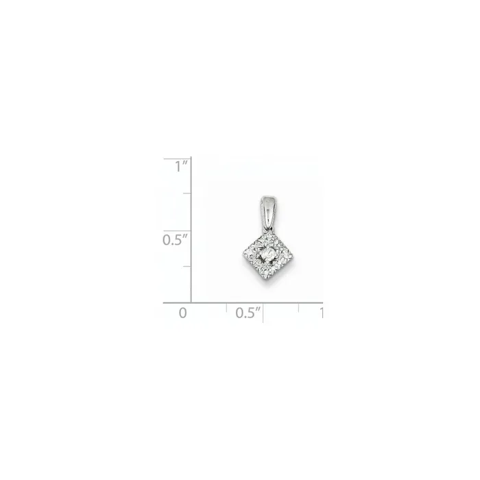Sterling Silver 01ct Diamond Square Pendant Goldia Necklaces