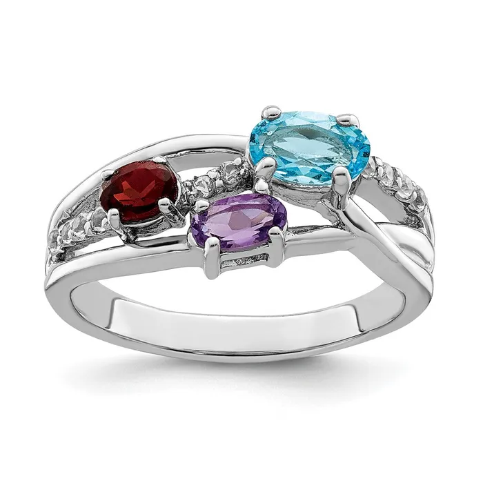 Sterling Silver RHplated 115tw BTAMGAWT Oval Ring Goldia Rings