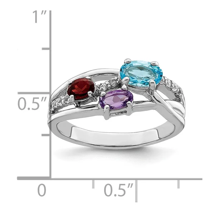 Sterling Silver RHplated 115tw BTAMGAWT Oval Ring Goldia Rings