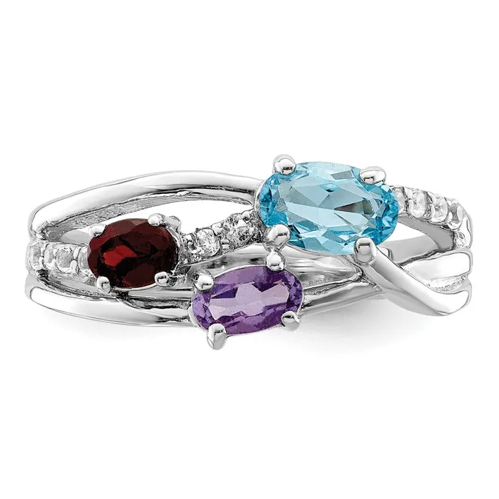 Sterling Silver RHplated 115tw BTAMGAWT Oval Ring Goldia Rings
