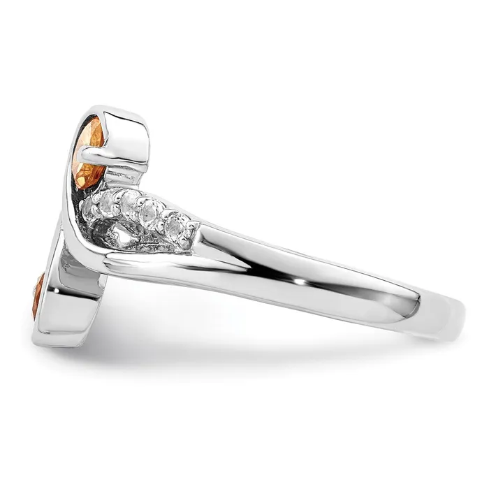 Sterling Silver Rhodplated 60tw Citrine u0026 White Topaz Swirl Ring Goldia Rings