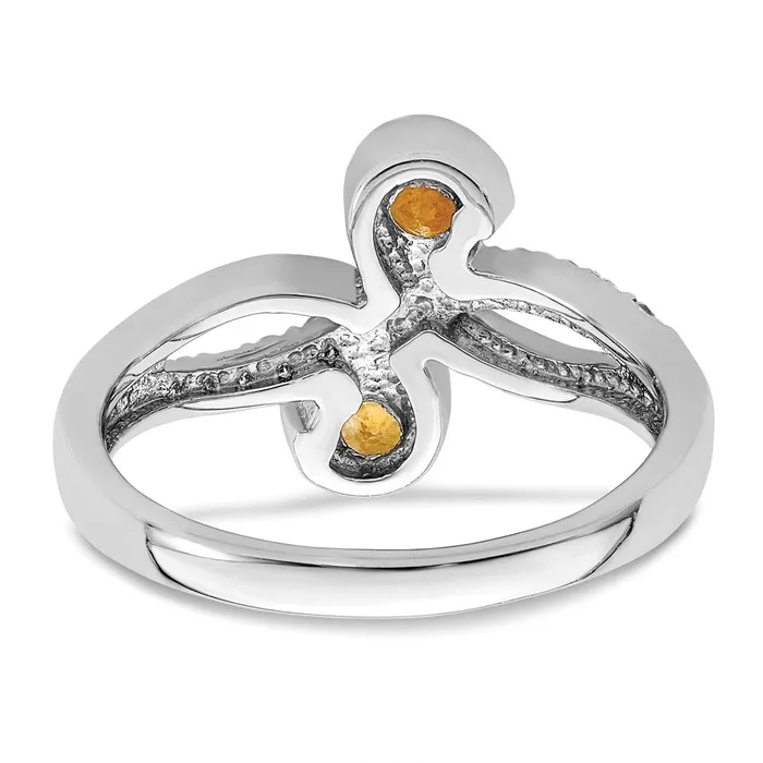 Sterling Silver Rhodplated 60tw Citrine u0026 White Topaz Swirl Ring Goldia Rings